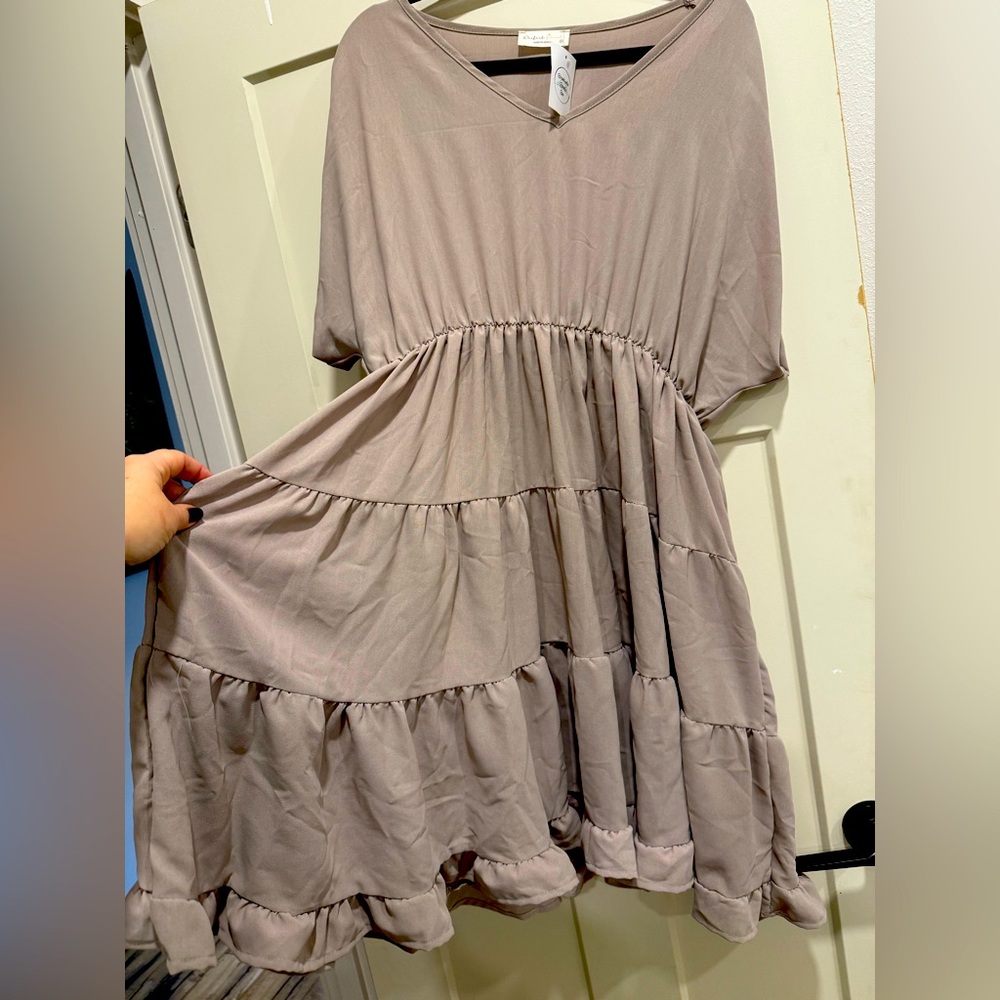 Mid length ruffle dress